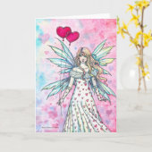 モリー・ハリソンによるバレンタインの妖精ブランクカード カード (黄色い花)