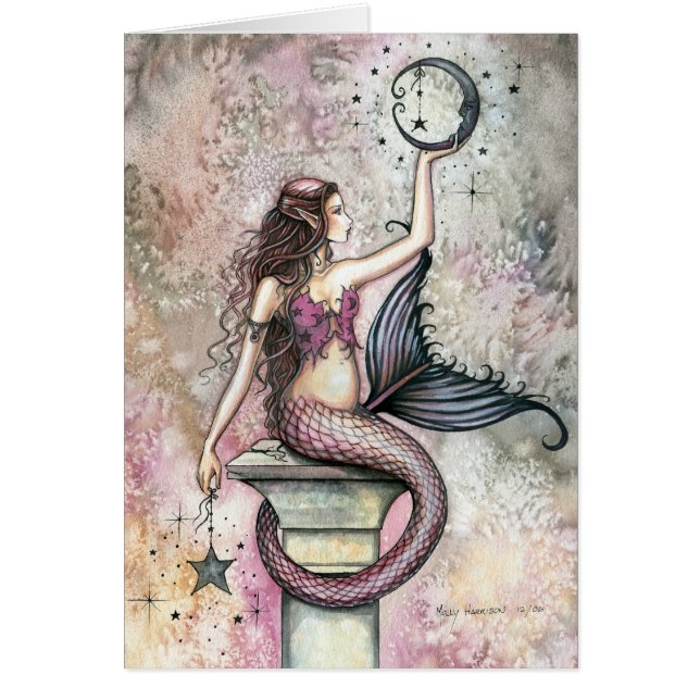 モリー・ハリソンによる人魚の幻想芸術カード (正面)