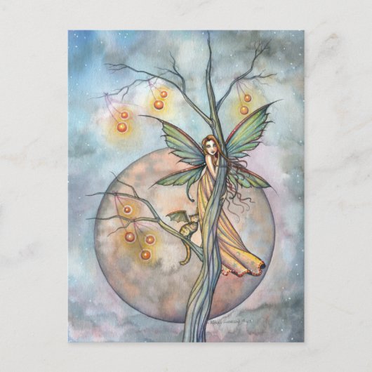 モリー・ハリソンによる妖精と猫のポストカード ポストカード (正面)