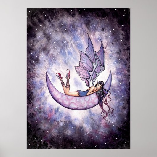 モリー・ハリソンによる月のポスター上のヴァイオレットの妖精 ポスター (正面)