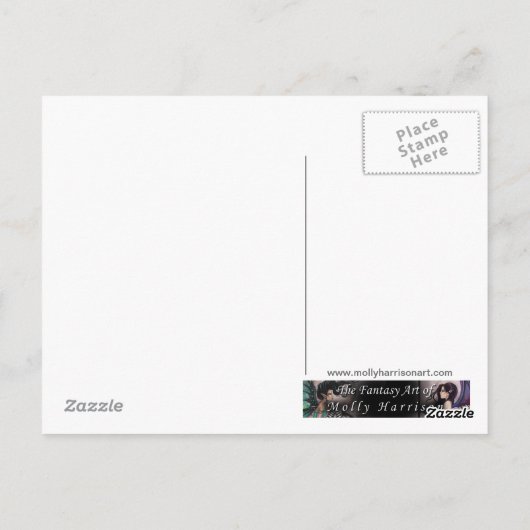 モリー・ハリソンによる水彩人魚アートのポストカード ポストカード (裏面)