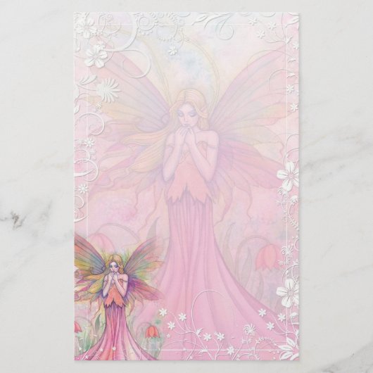 モリー・ハリソンによる華やかな花の妖精の文房具 便箋 (正面)