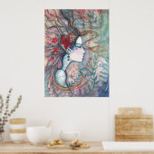 モリー・ハリソンによる赤い花人魚のポスター ポスター (キッチン)