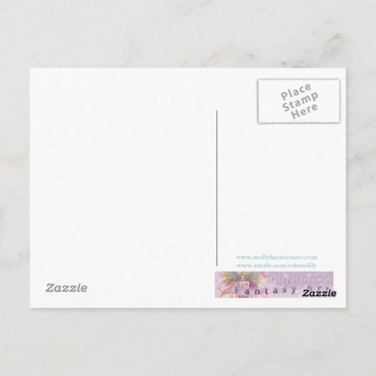 モリー・ハリソンによる魔法妖精はがきのストリーム ポストカード (裏面)