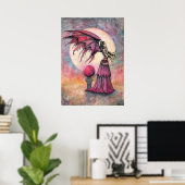 モリー・ハリソンによる「Nightfall Fairy Fantasy Art」ファンタジーアート ポスター (ホームオフィス)