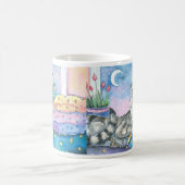 モリー・ハリソン作の妖精猫マグカップ コーヒーマグカップ (中央)