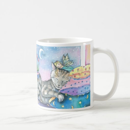 モリー・ハリソン作の妖精猫マグカップ コーヒーマグカップ (右)