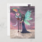 モリー・ハリソン幻想画の生き生きとした夢の妖精とドラゴンのポストカード ポストカード (正面/裏面)