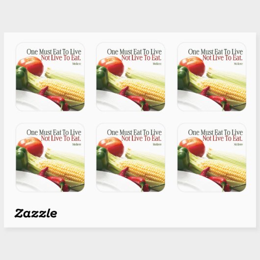 モリ感動的エール食べ引用文「生きる」 スクエアシール (シート)