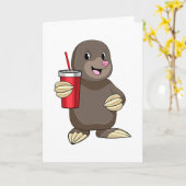 モルとマグカップ カード (黄色い花)