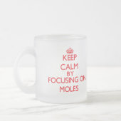 モルに焦点を合わせることによって平静を保って下さい フロストグラスマグカップ (左)