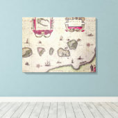 モルカン島の地図、彫刻家 キャンバスプリント (インサイチュ (ウッドフロア))