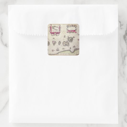 モルカン島の地図、彫刻家 スクエアシール (バッグ)