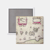 モルカン島の地図、彫刻家 マグネット (正面/裏面)