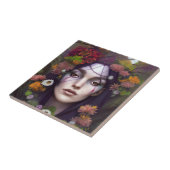 モルガイネレッドウッド、秋の魔女、ファンタジーアート タイル (側面)