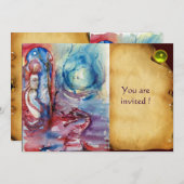 モルガナ様とドラゴンの羊皮紙 黄色の宝石 招待状 (正面/裏面)