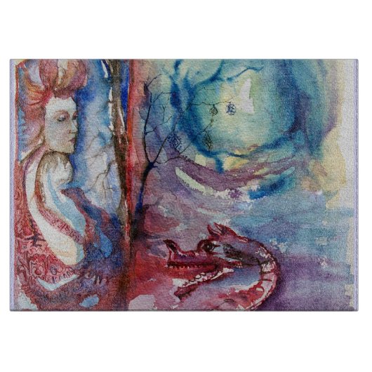 モルガナ/魔法とミステリー,ピンクブルーファンタジー カッティングボード (正面)