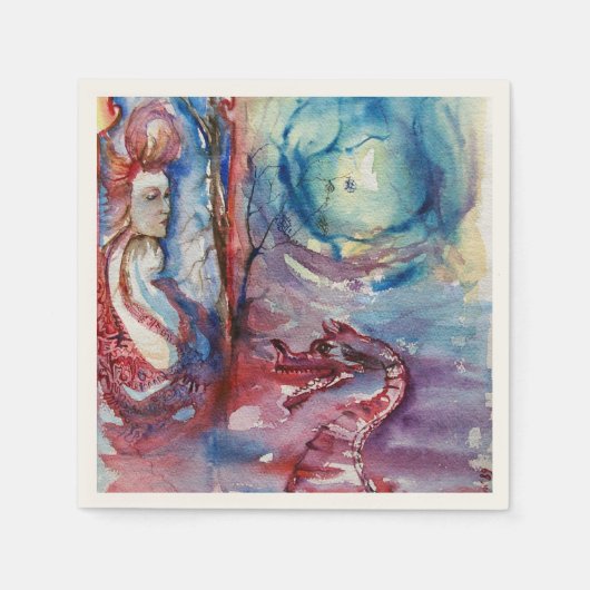 モルガナ/魔法とミステリー,ピンクブルーファンタジー スタンダードカクテルナプキン (正面)