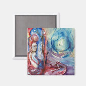 モルガナ/魔法とミステリー，ピンクブルーファンタジー マグネット (正面/裏面)