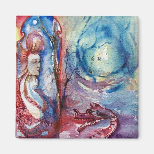 モルガナ/魔法とミステリー，ピンクブルーファンタジー マグネット (正面)