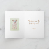 モルキードッグ誕生日折り畳みカード カード (内部)