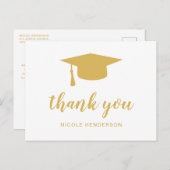 モルタエレガントボード金ゴールド卒業 ポストカード (正面/裏面)