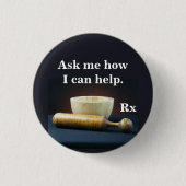 モルタルと押しボタン 缶バッジ (正面)