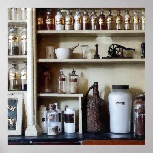 モルタルと杵と棚のボトル ポスター (正面)