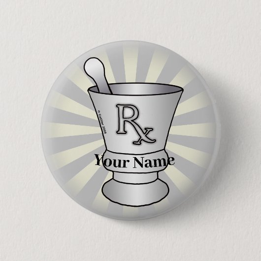 モルタルと杵の名前をカスタムするピン 缶バッジ (正面)