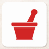 モルタルと杵 スクエアペーパーコースター (正面)