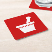 モルタルと杵 スクエアペーパーコースター (アングル)