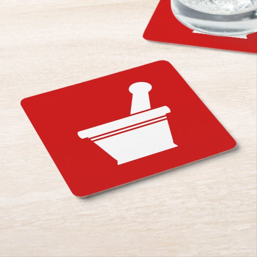 モルタルと杵 スクエアペーパーコースター (アングル)