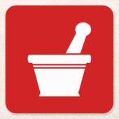 モルタルと杵 スクエアペーパーコースター (正面)