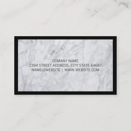 モルタルと杵 | 白大理石黒縁ど 名刺 (裏面)