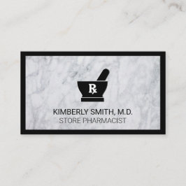 モルタルと杵 | 白大理石黒縁ど 名刺