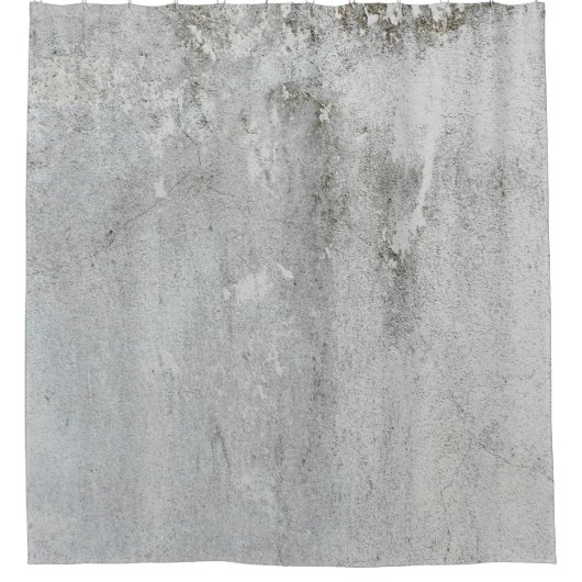 モルタルの壁（古い灰色の白黒） シャワーカーテン (正面)