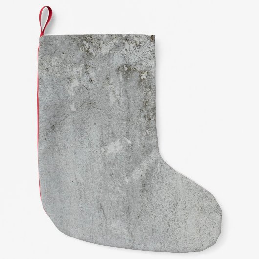 モルタルの壁（古い灰色の白黒） スモールクリスマスストッキング (正面)