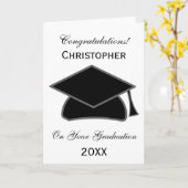 モルタルボードの卒業 カード (黄色い花)