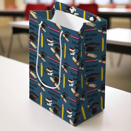 モルタルボード及び卒業証書 ミディアムペーパーバッグ