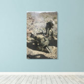 モルタルメンは耳を覆い目を避ける キャンバスプリント (インサイチュ (ウッドフロア))