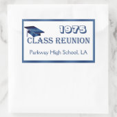 モルタル、クラス懇親会ブルー、ホワイト任意の年ステッカー 長方形シール (バッグ)
