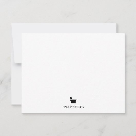 モルタル&ペッスル薬学院卒業生の贈り物 – ノートカード (正面)