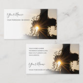 モルティシャンのブシンのための黄金の夕日と聖なる十字架 名刺 (正面/裏面)