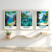 モルディブのイルカの旅ポスター壁画 ポスター