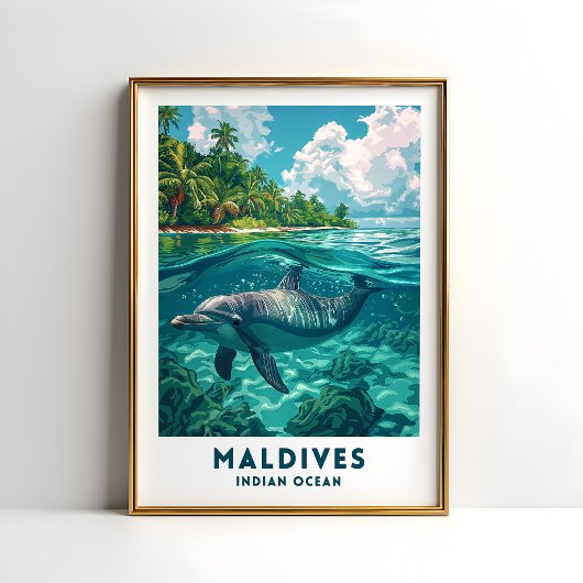 モルディブのイルカの旅ポスター壁画 ポスター