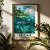 モルディブのイルカの旅ポスター壁画 ポスター