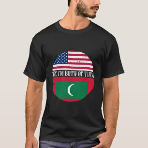 モルディブのシャツ・アメリカ人とモルディブ人は両方とも国旗を掲げている。 Tシャツ