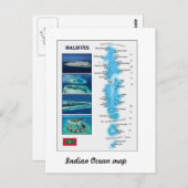 モルディブの地図カード ポストカード (正面/裏面)