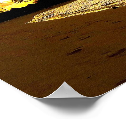 モルディブの夕日 ポスター (角)