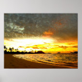 モルディブの夕日 ポスター (正面)